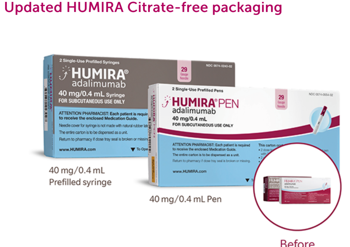Citrate Free Humira Now Available The Arthritis Connection
